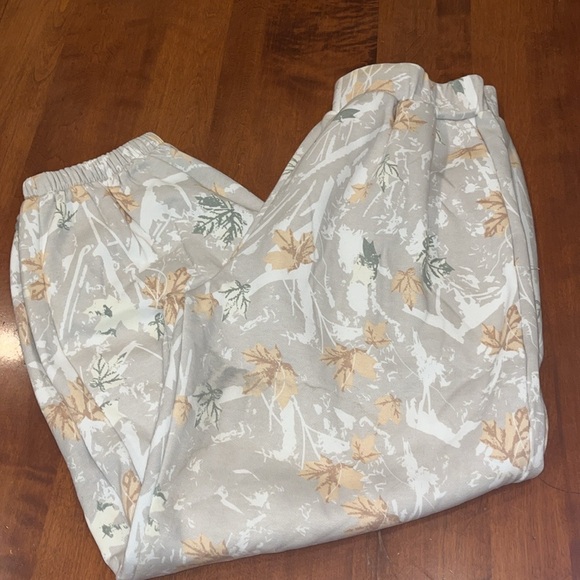 Eutten cream and grey high waisted fleece jogger sweat pants size large new - Picture 13 of 13